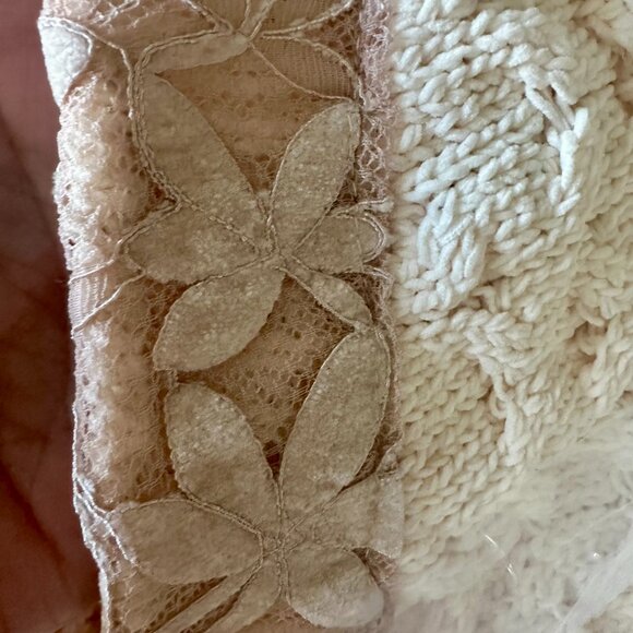 POL- Powder Cream Cozy Chenille Festive Embellished Cardigan - Picture 9 of 9